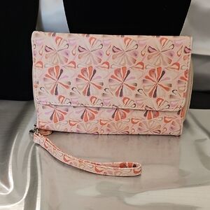 Floral Pink Wristlet Clutch